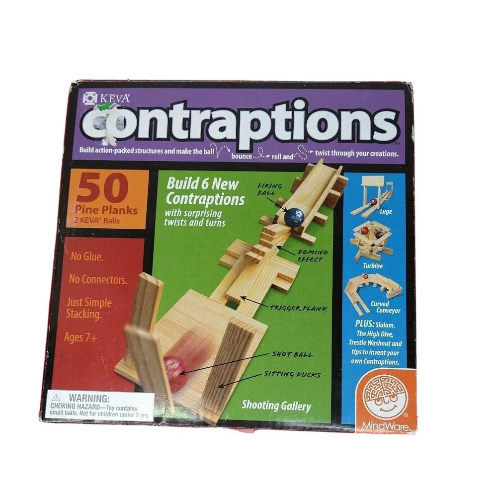 Keva Contraptions 50 Mind Ware Complete Ages 7+ Fun Game